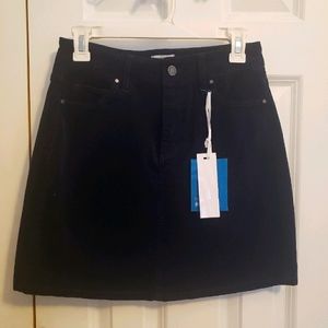 Navy Corduroy Mini-Skirt